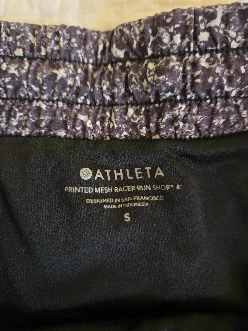 Athleta Printed Mesh Racer Run Shorts - Picture 2 of 2